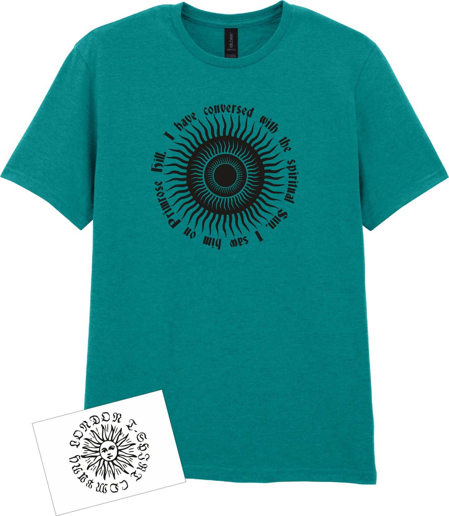 Primrose Hill Sun T-Shirt - William Blake Inspired Souvenir Top, Various Colours
