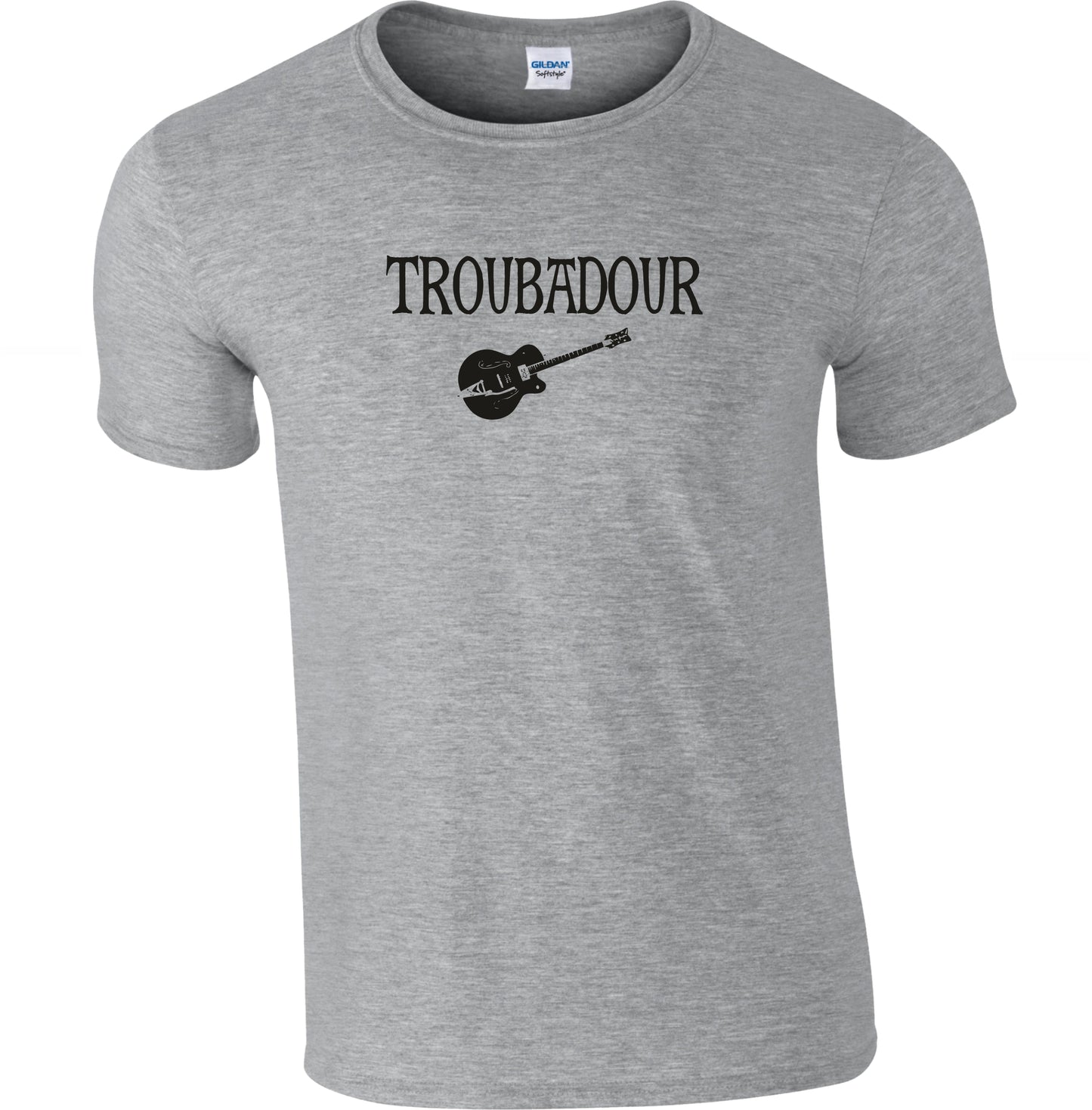 Troubadour Guitar T-Shirt - Poet, Musician, Various Colours