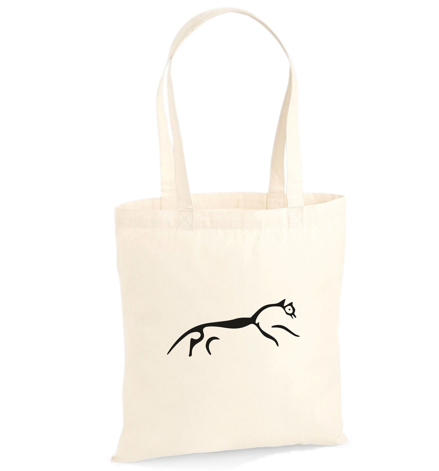 Uffington White Horse Souvenir Organic Cotton Tote Bag - Prehistoric Hill Figure