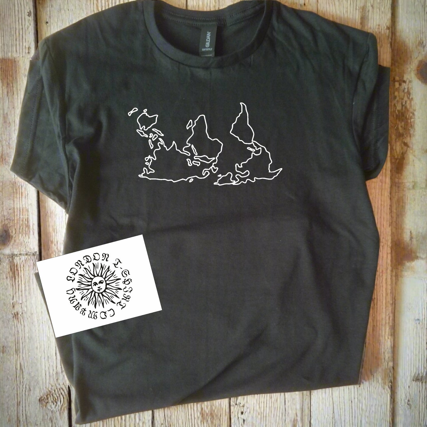 Upside Down World Map T-Shirt - Geography, Travel Gift, Various Colours