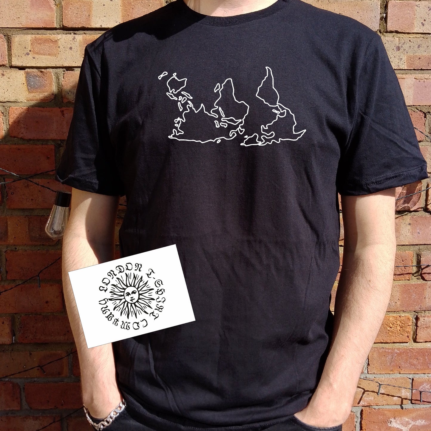 Upside Down World Map T-Shirt - Geography, Travel Gift, Various Colours