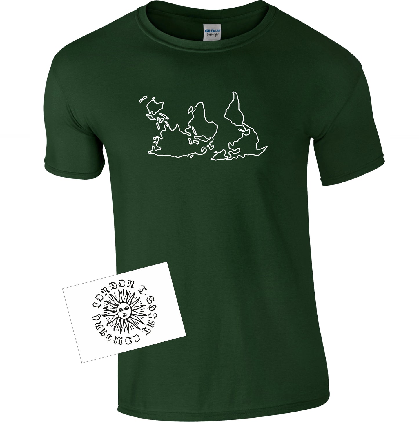 Upside Down World Map T-Shirt - Geography, Travel Gift, Various Colours