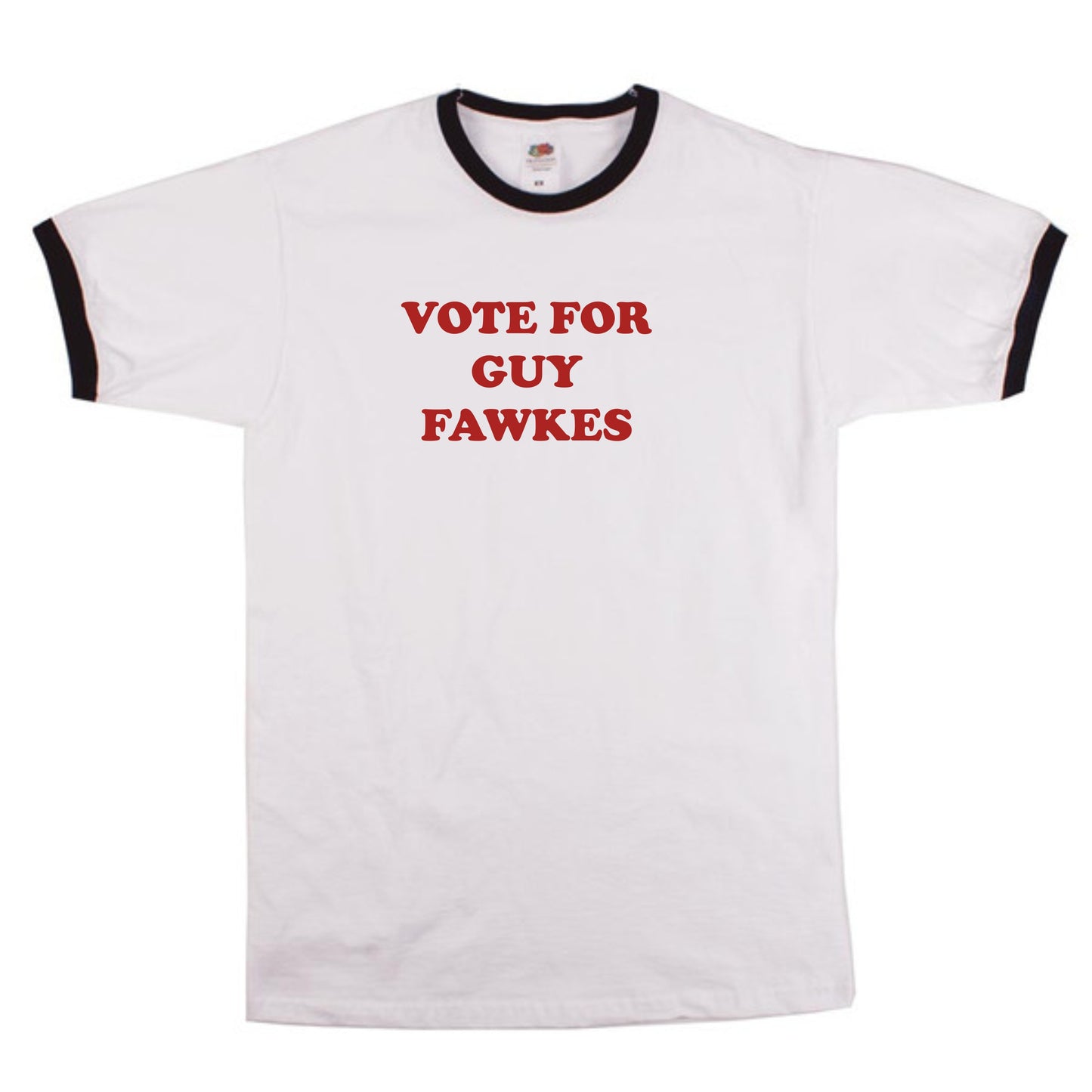 Vote Guy Fawkes Ringer T-Shirt - Napoleon Dynamite College Style, Political Protest, Various Colours