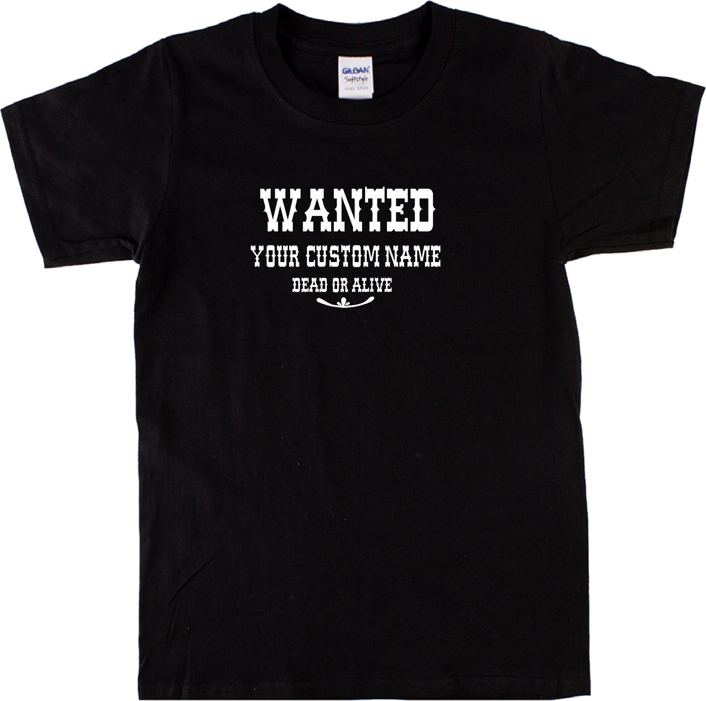 Personalised Custom Printed 'Wanted Poster' T-Shirt - Cowboy, Western, S-XXL