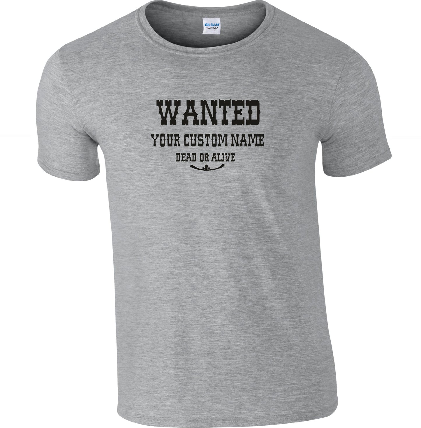Personalised Custom Printed 'Wanted Poster' T-Shirt - Cowboy, Western, S-XXL