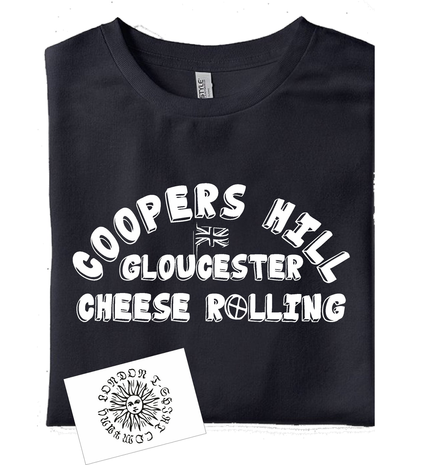 Coopers Hill Gloucester Cheese Rolling T-Shirt - Traditional Annual Event Souvenir Top, Various Colours