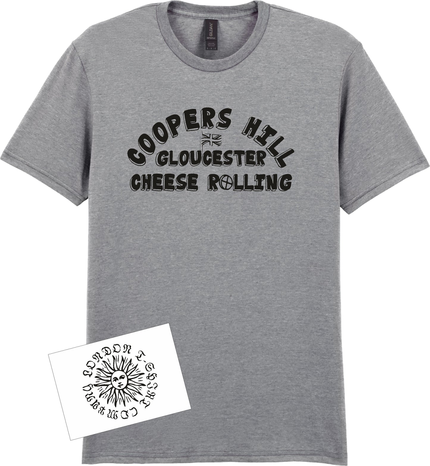 Coopers Hill Gloucester Cheese Rolling T-Shirt - Traditional Annual Event Souvenir Top, Various Colours