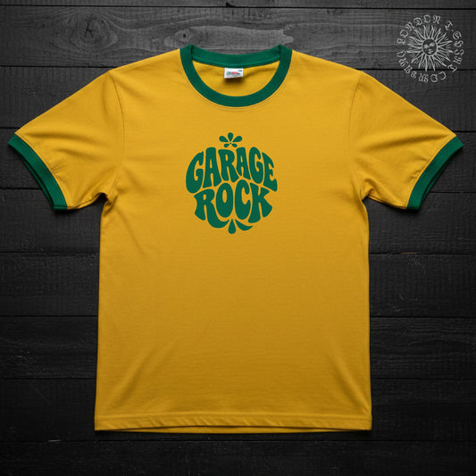 Garage Rock Ringer T-Shirt: Retro 60's Rocker Logo, Various Colours S-3XL