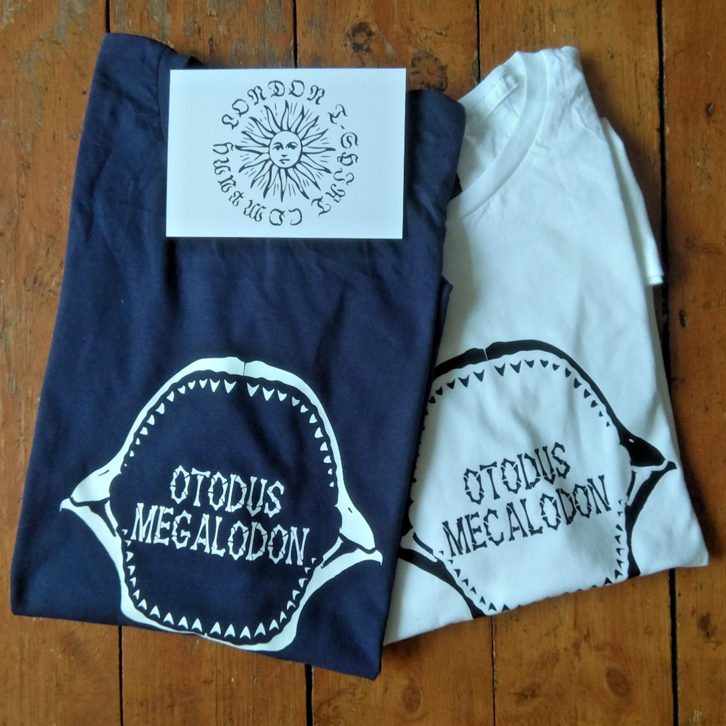 Otodus Megalodon T-Shirt - Shark Mouth Fossil, Various Colours