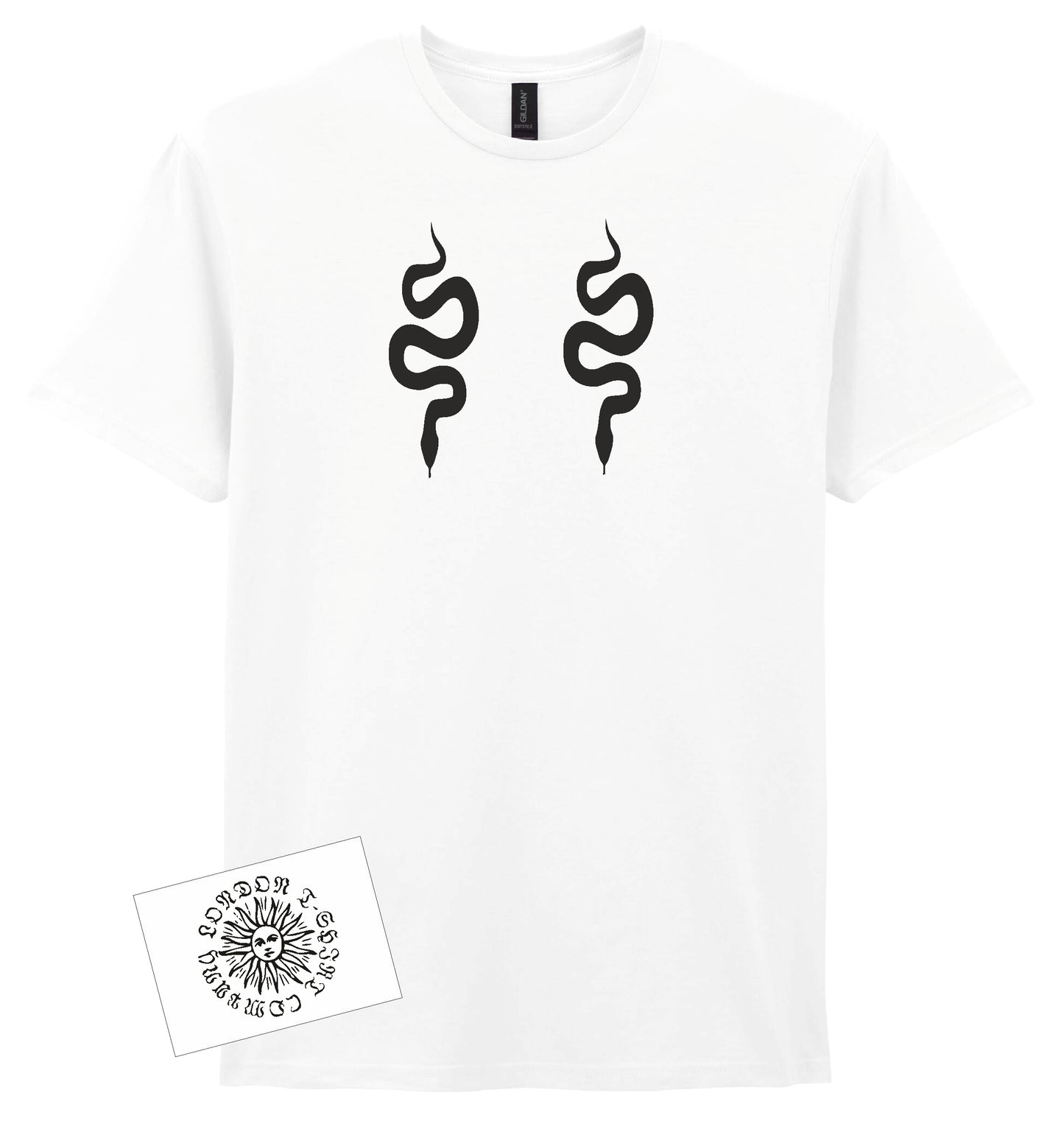 Snake T-Shirt - Tattoo Style, Mythology Symbol, Various Colours