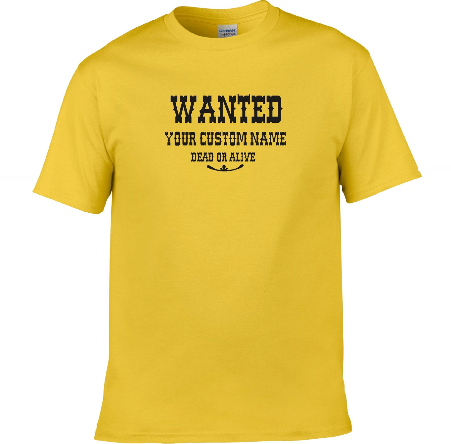 Personalised Custom Printed 'Wanted Poster' T-Shirt - Cowboy, Western, S-XXL