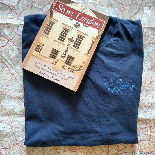 London Rivers Map T-Shirt - Organic Cotton, Souvenir, Various Colours