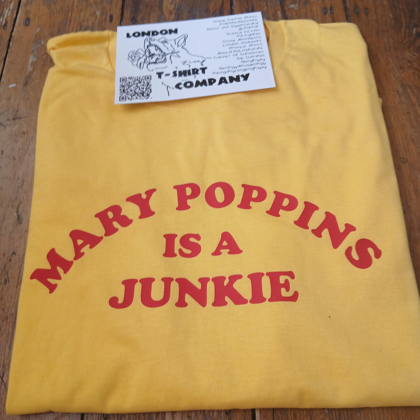 'Mary Poppins Is A Junkie' T-Shirt - 60s Counter Culture Slogan, Various Colours