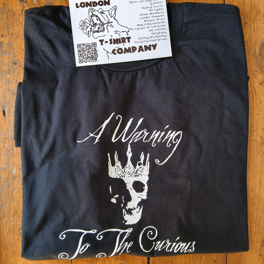 M. R. James 'A Warning To The Curious' T-Shirt - Ghost Story, Skull Crown, S-XXL