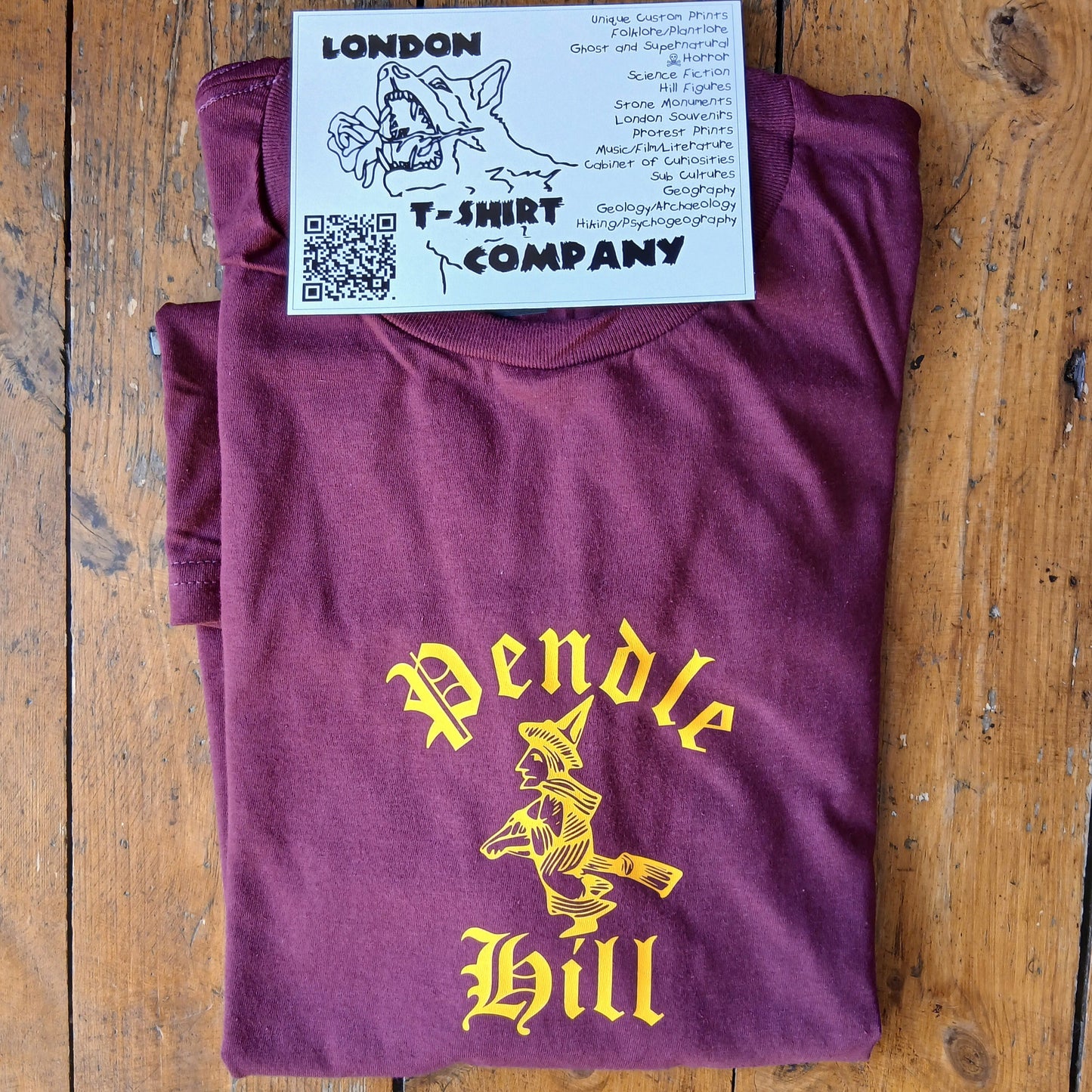 Pendle Hill T-Shirt - Witch Folklore, Lancashire Souvenir, Various Colours