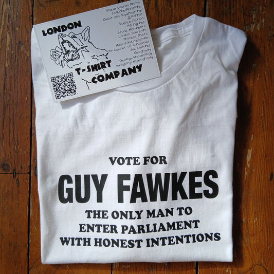 Vote For Guy Fawkes T-Shirt - Political Protest, Bonfire Night, S-XXL