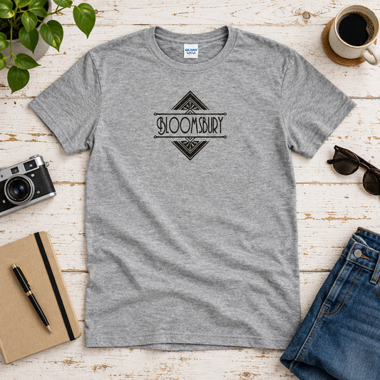 Bloomsbury T-Shirt - Art Deco, London Literature Souvenir, Various Colours