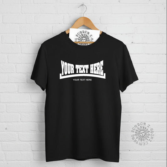 Personalised Custom Printed Logo T-Shirt - Retro Boxing, Football, Sub Culture, Various Colours