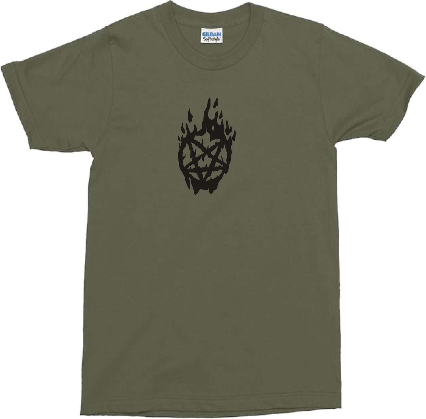 Burning Pentagram T-Shirt - Gothic, Wicca, Pagan, Witch, Horror, Various Colours