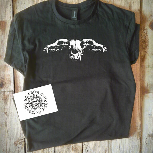 Cerberus T-Shirt - Three Headed Dog Skull, Hell Guardian, Cabinet of Curiosities, Gothic, Various Colours