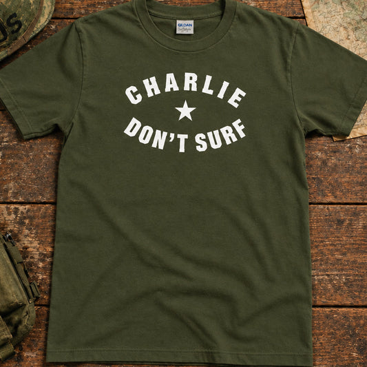 Charlie Don't Surf, Star T-Shirt - Retro Army, Apocalypse Now Inspired, Punk, Various Colours