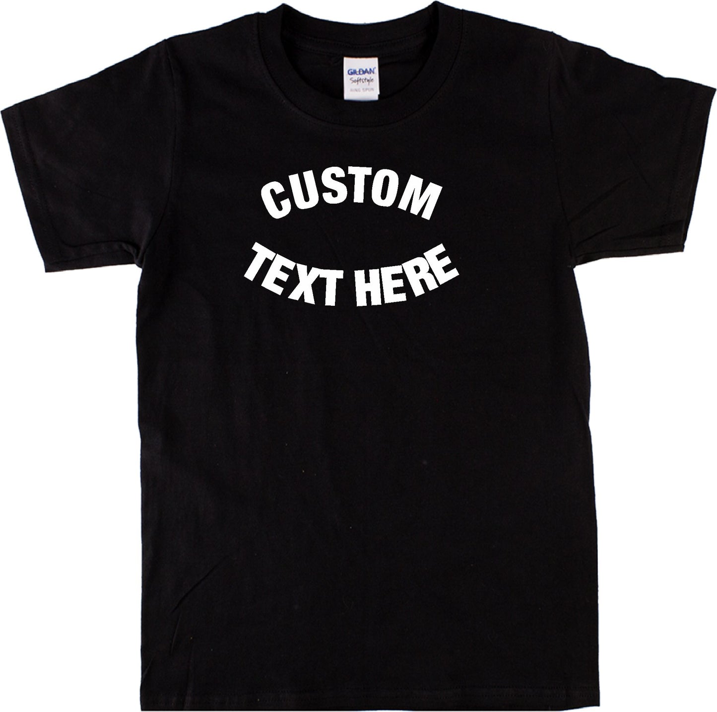 Custom Printed T-Shirt - Personalised Retro College Style Curved Font, Various Colours