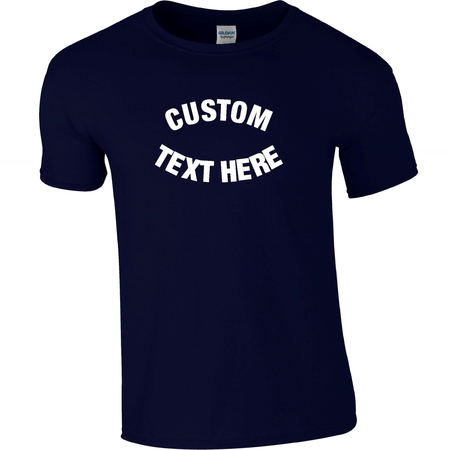 Custom Printed T-Shirt - Personalised Retro College Style Curved Font, Various Colours