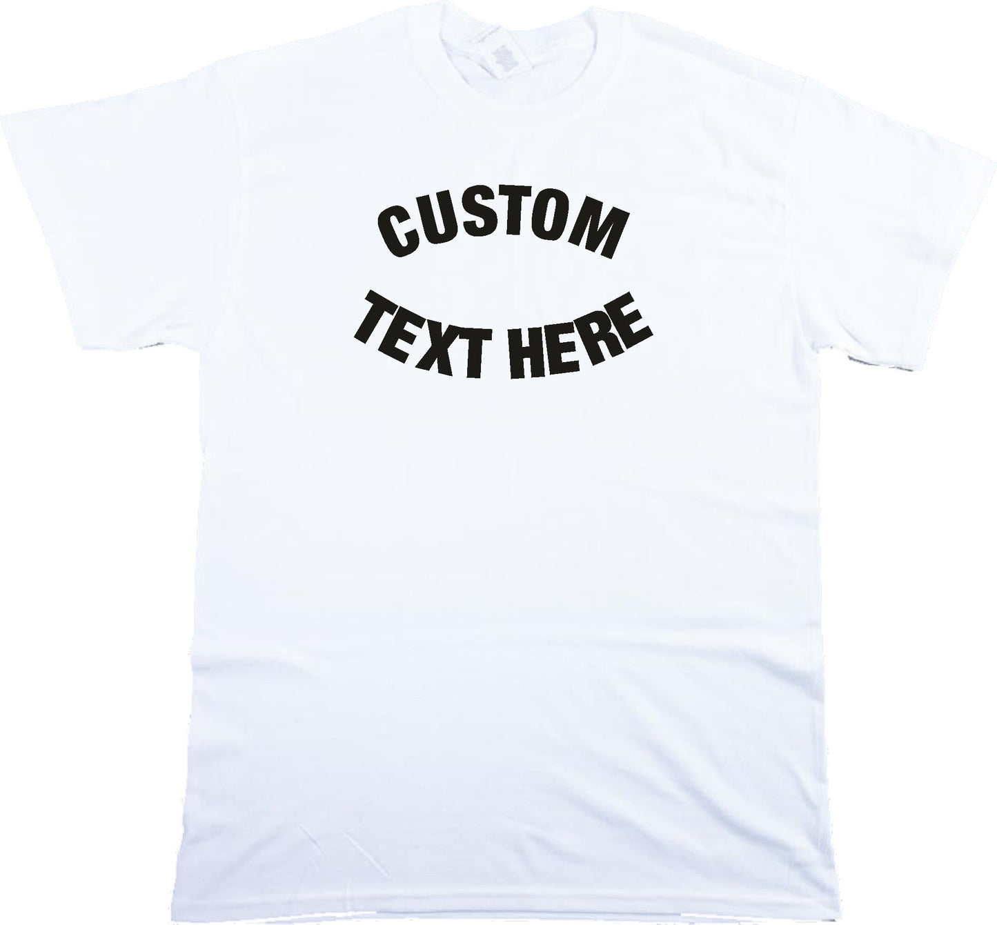Custom Printed T-Shirt - Personalised Retro College Style Curved Font, Various Colours