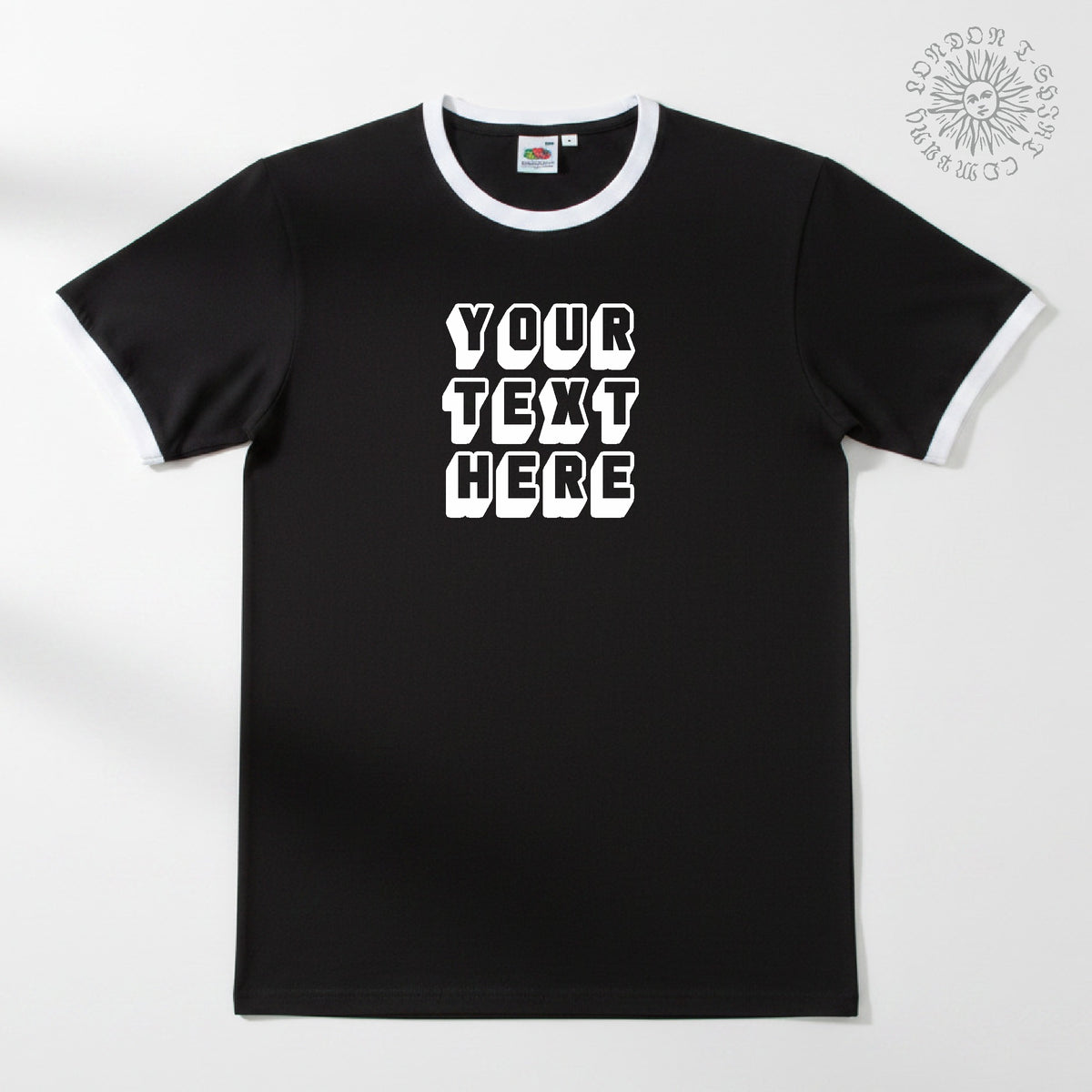 Custom Printed Ringer T-Shirt: Retro Style Personalised Sci Fi Slogan, Various Colours S-XXL