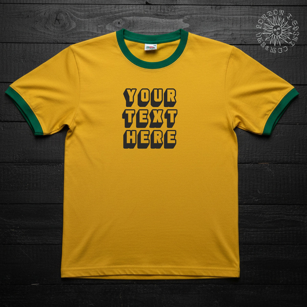 Custom Printed Ringer T-Shirt: Retro Style Personalised Sci Fi Slogan, Various Colours S-XXL