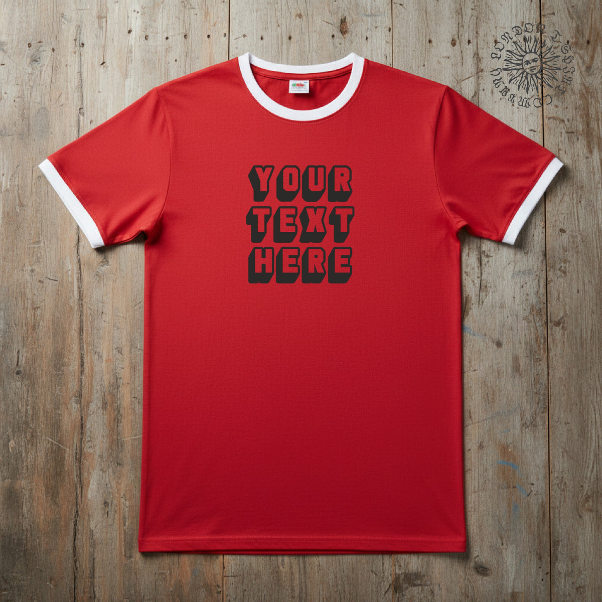 Custom Printed Ringer T-Shirt: Retro Style Personalised Sci Fi Slogan, Various Colours S-XXL