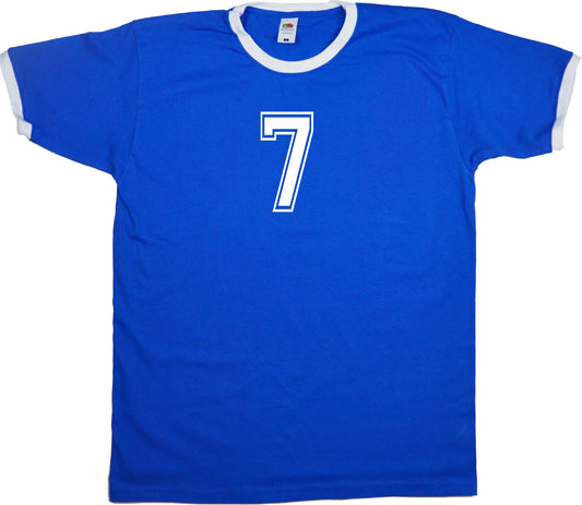 Custom Varsity Number, Ringer T-Shirt - Retro College Style, Preppy Top, Various Colours