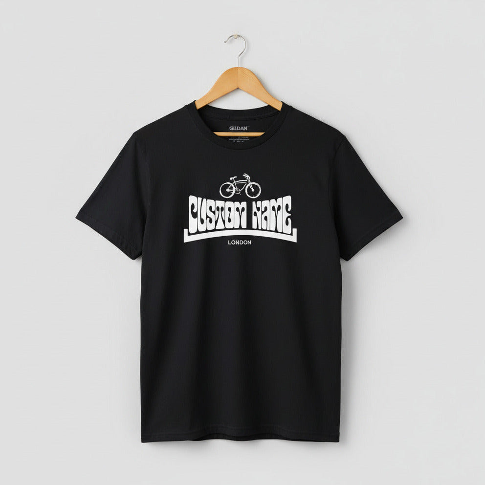 Personalised Custom Print Mountain Bike T-Shirt - Retro Cycling, 60s, 70s, Various Colours