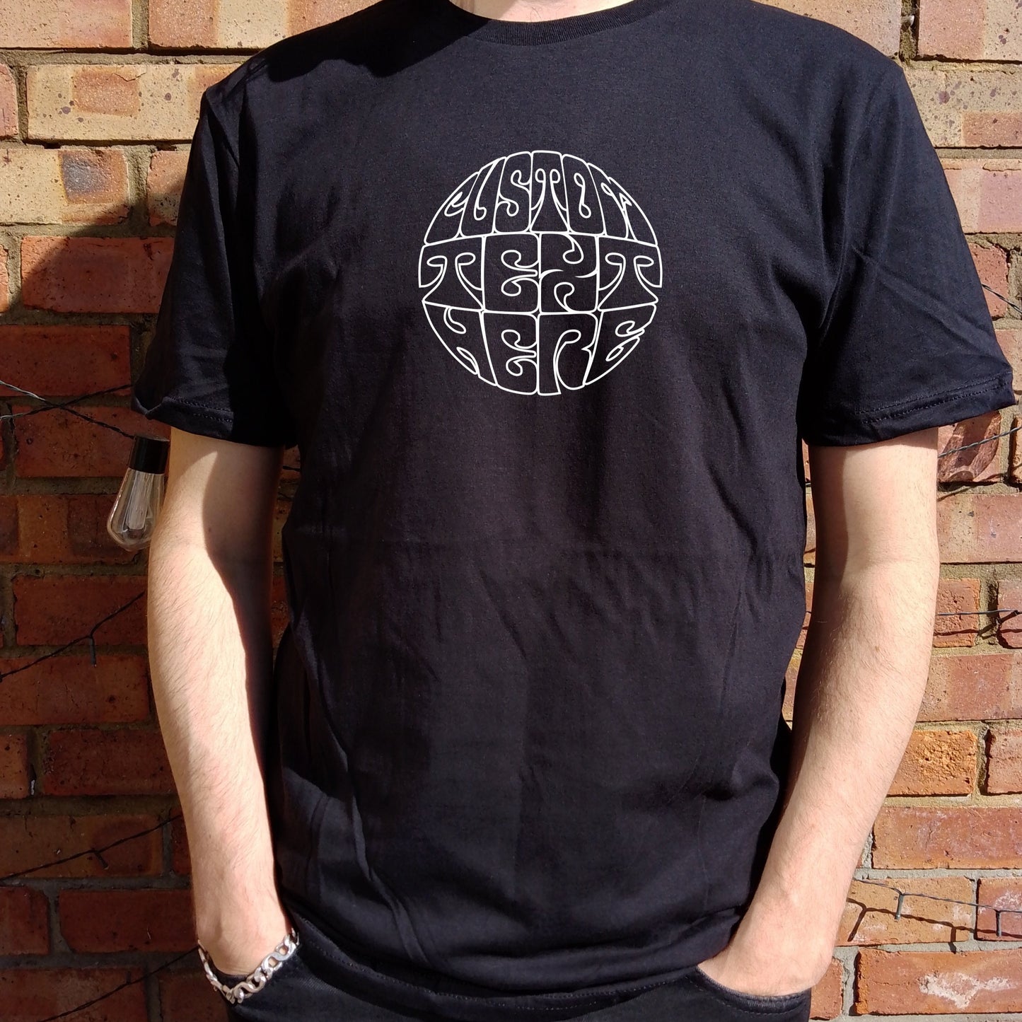 Custom Printed T-Shirt - Personalised Circle Logo Outline, Sub Culture, Various Colours