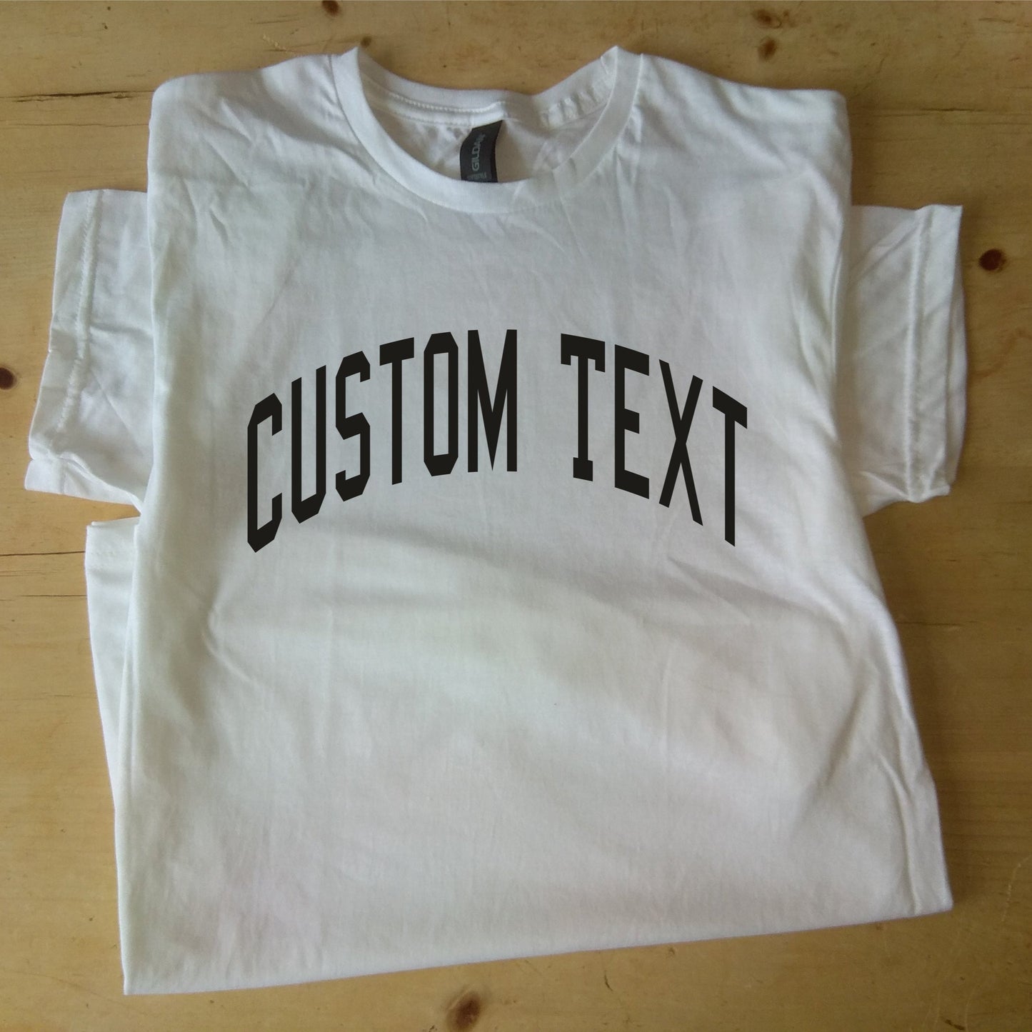 Custom Print Varsity Letter T-Shirt - Personalised Retro Ivy League, College Style, Various Colours