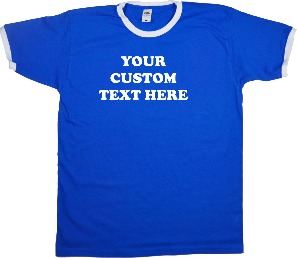 Personalised Custom Printed Ringer T-Shirt - Retro Font, Various Colours