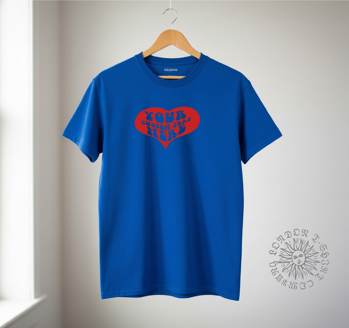 Heart TShirt - Custom Print, Retro style, Valentine's Day, Various Colours