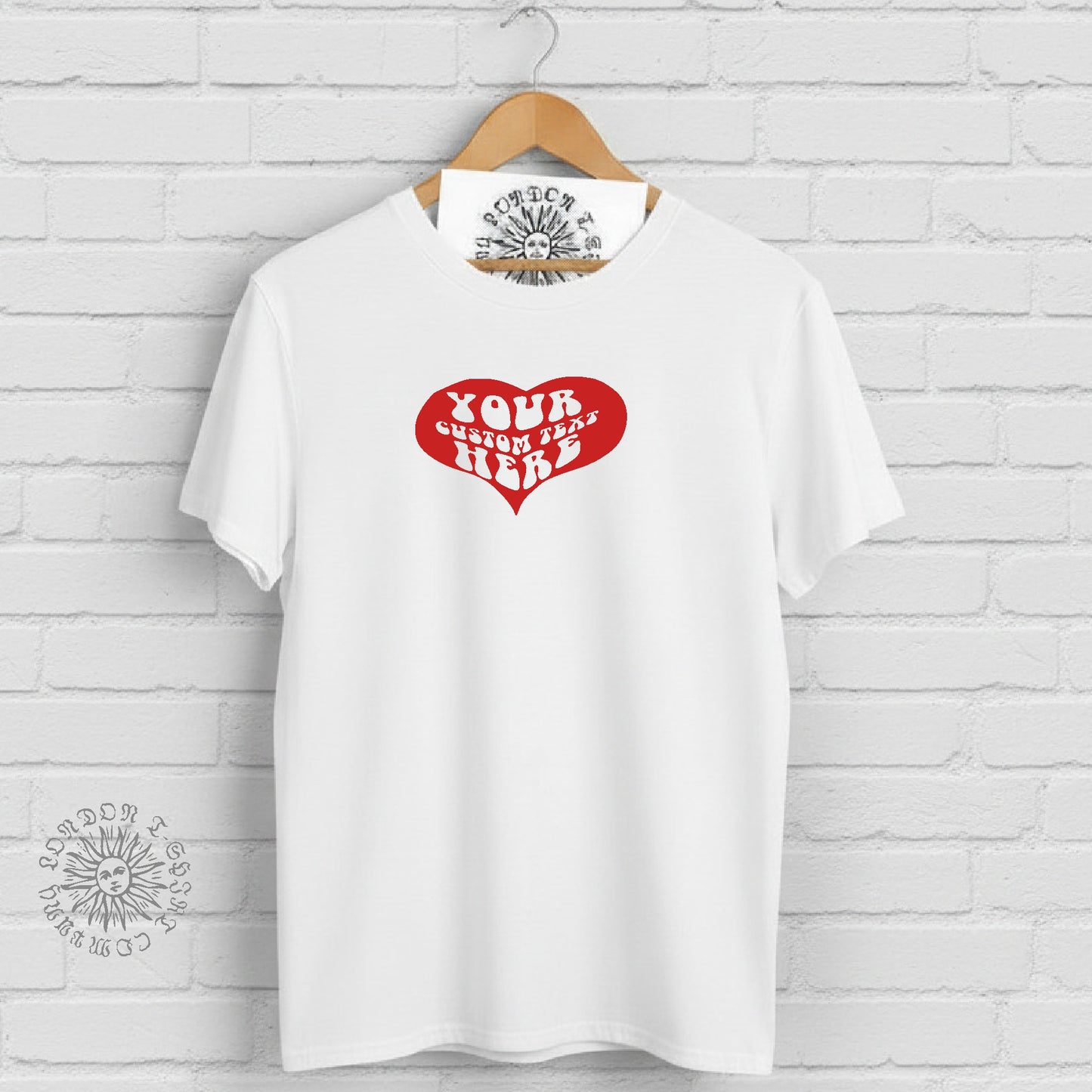 Heart TShirt - Custom Print, Retro style, Valentine's Day, Various Colours