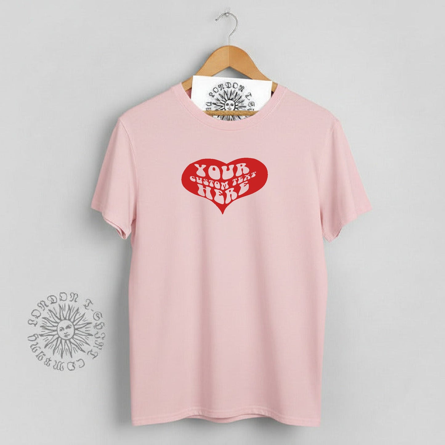 Heart TShirt - Custom Print, Retro style, Valentine's Day, Various Colours