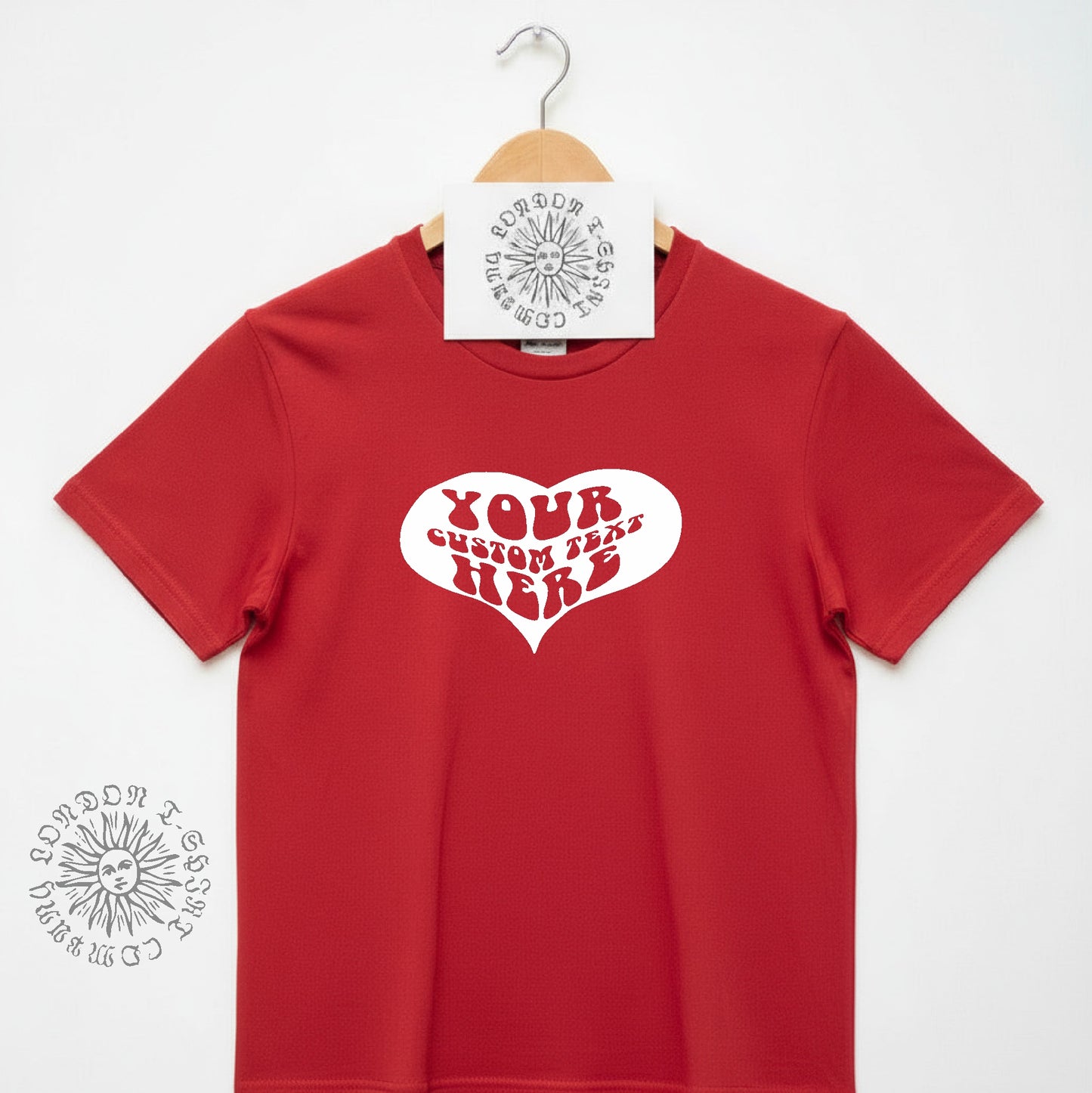 Heart TShirt - Custom Print, Retro style, Valentine's Day, Various Colours
