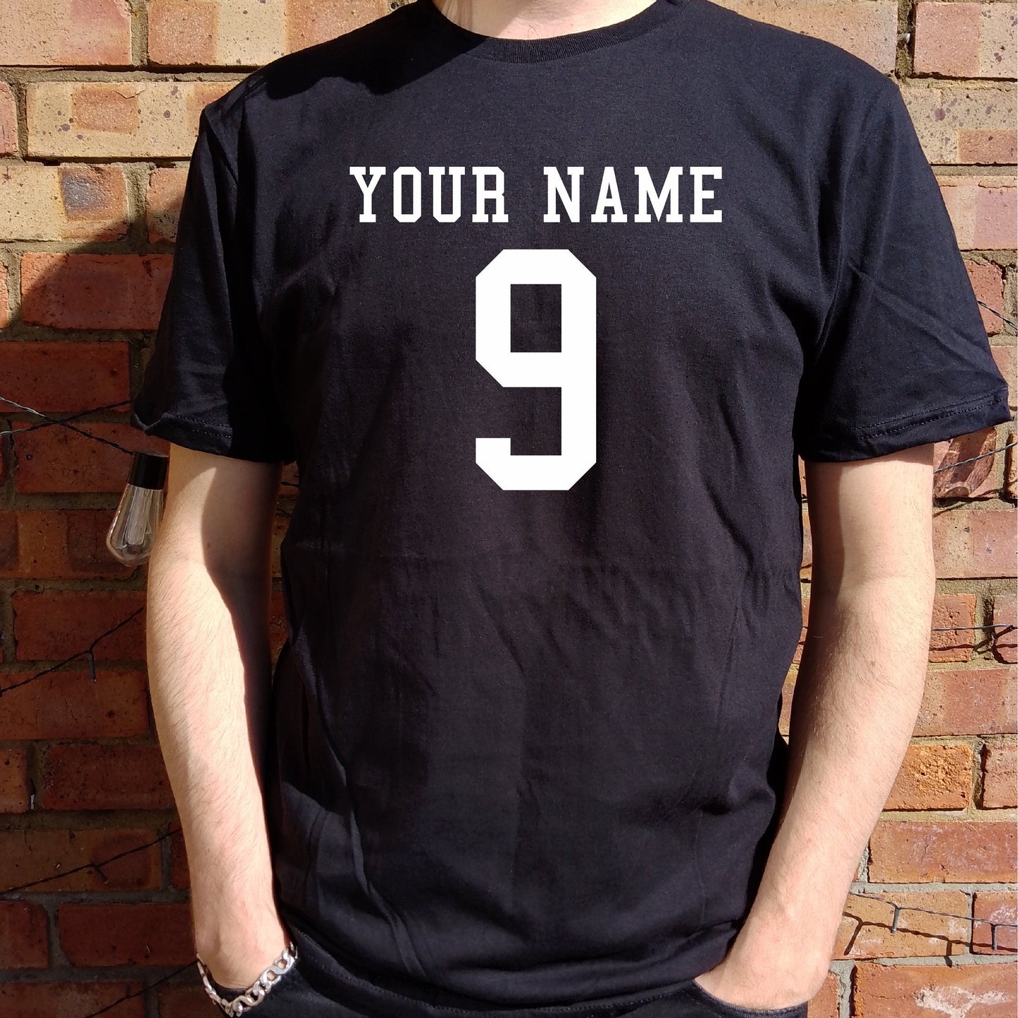 Custom Print Name And Number T-Shirt - Retro College Style, Personalised Varsity Top, Various Colours