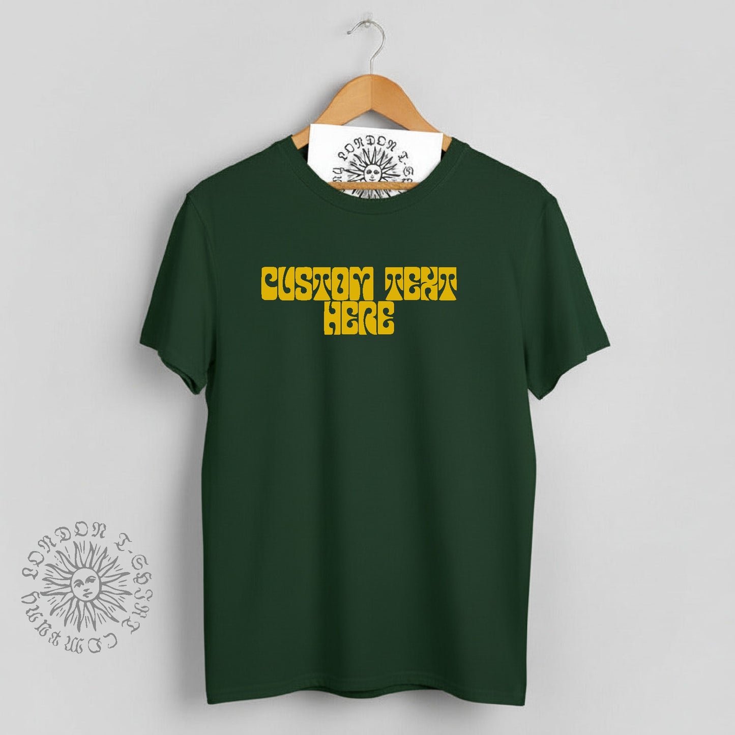 Personalised Custom Printed T-Shirt - Retro Psychedelic Font, 60s, 70s, Various Colours