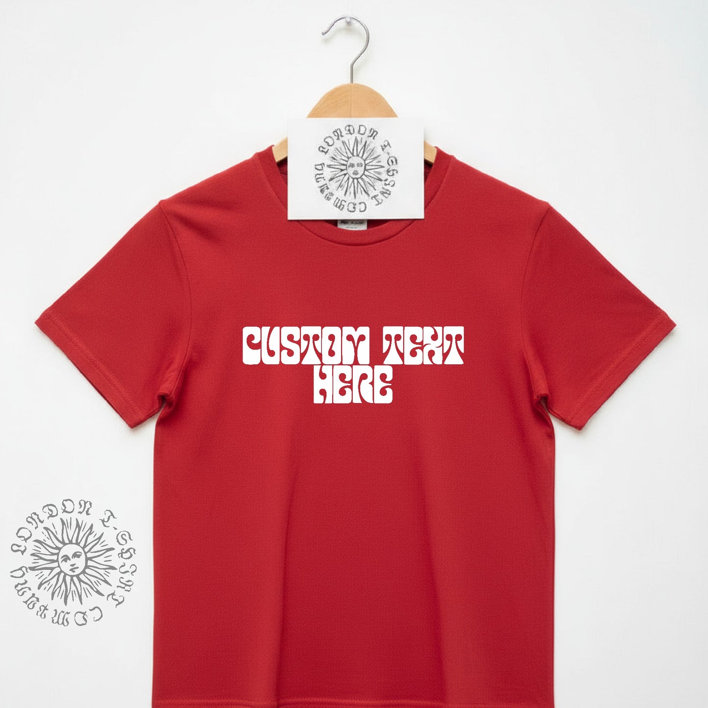 Personalised Custom Printed T-Shirt - Retro Psychedelic Font, 60s, 70s, Various Colours