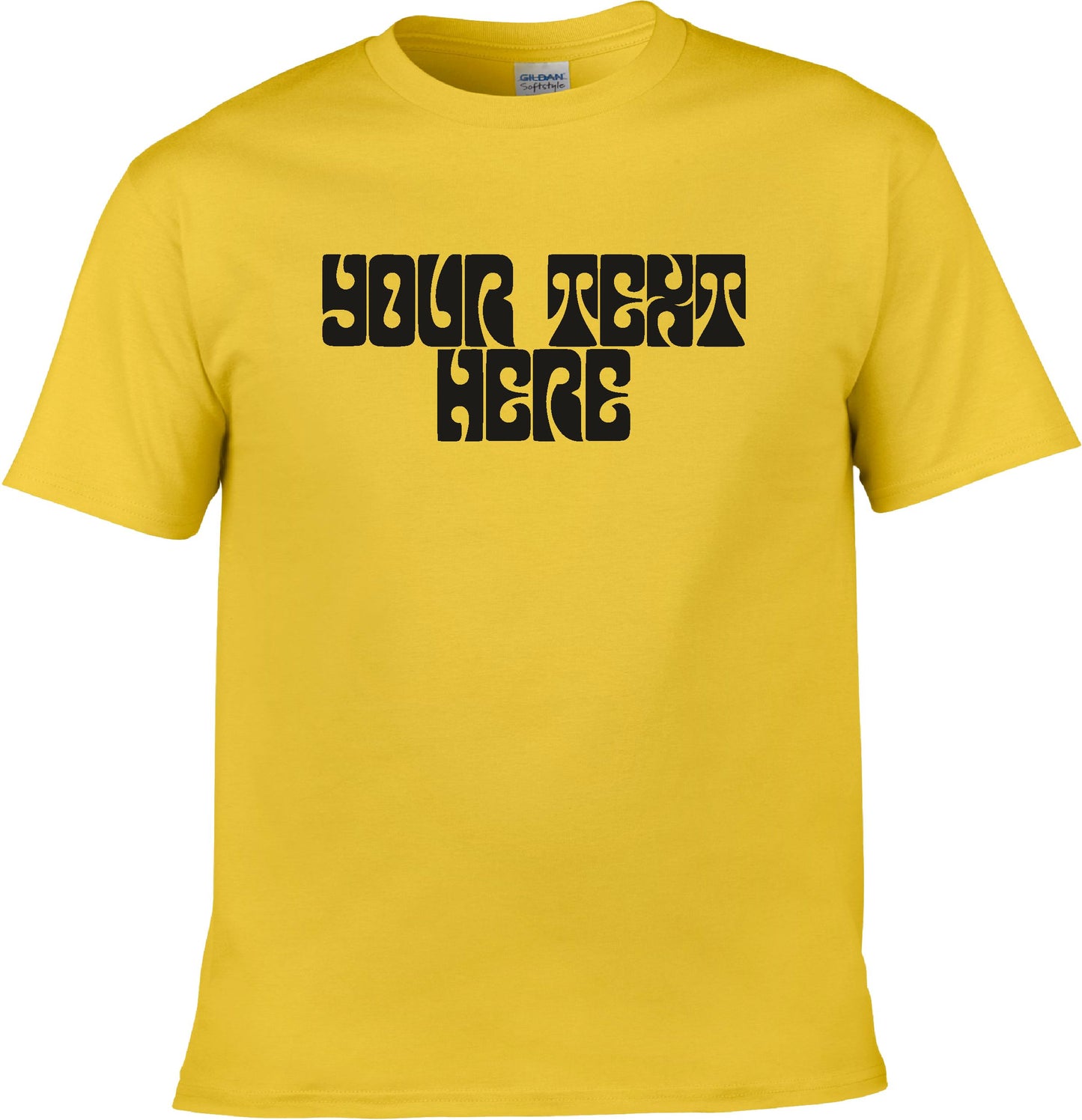 Custom Psychedelic Font T-Shirt - Add Your Text, 60s, Retro, Various Colours