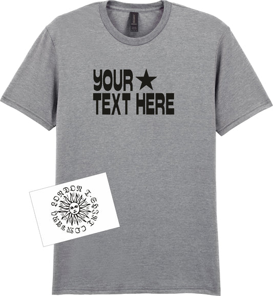 Custom Print Star T-Shirt - Retro Personalised Top, Various Colours