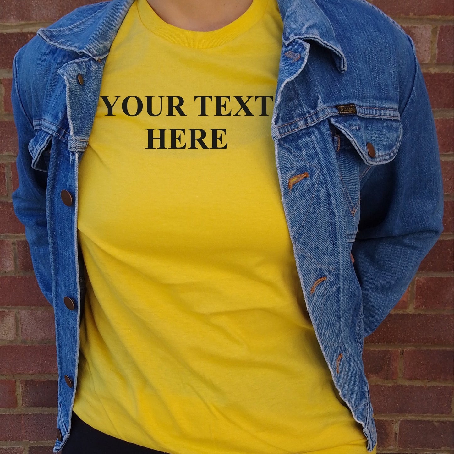 Custom Print T-Shirt - Personalised Simple Times Roman Font, Various Colours