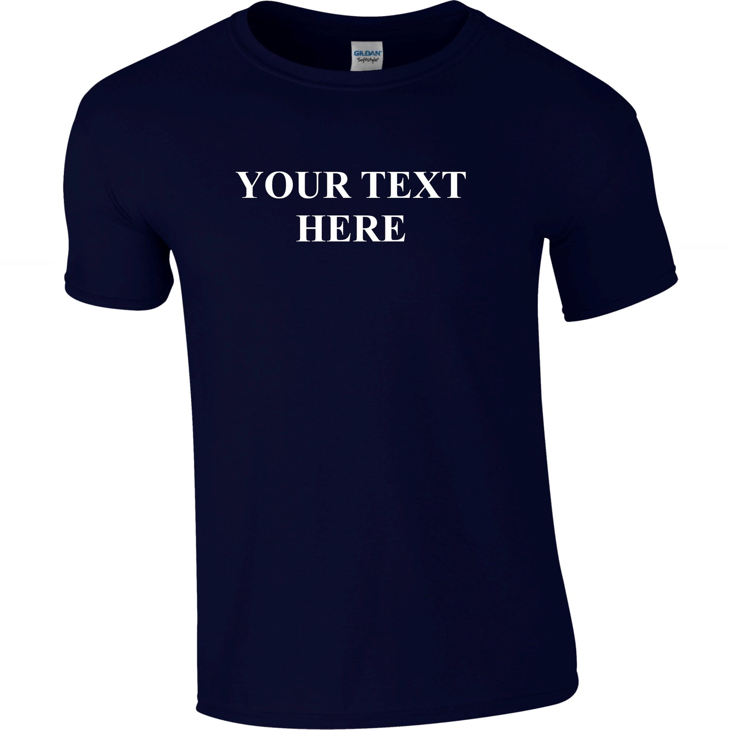 Custom Print T-Shirt - Personalised Simple Times Roman Font, Various Colours