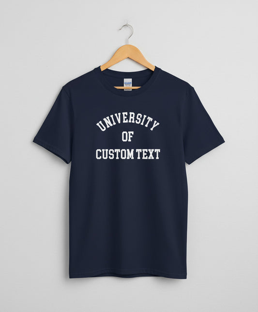 Custom Print University T-Shirt - Varsity Retro College Ivy League, Various Colours