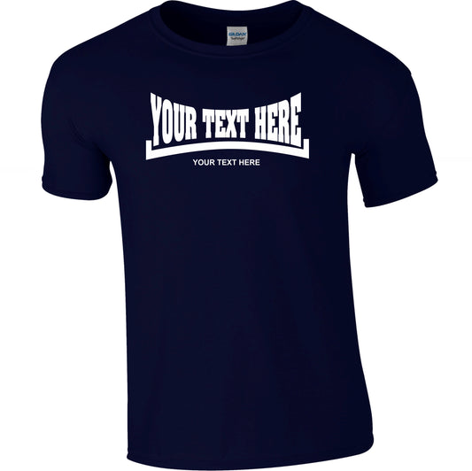 Personalised Custom Printed Logo T-Shirt - Retro Boxing, Football, Sub Culture, Various Colours