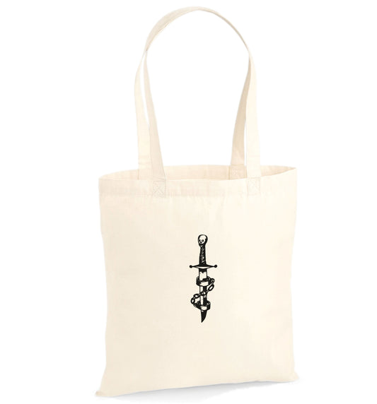Skull Dagger Symbol Organic Cotton Tote Bag